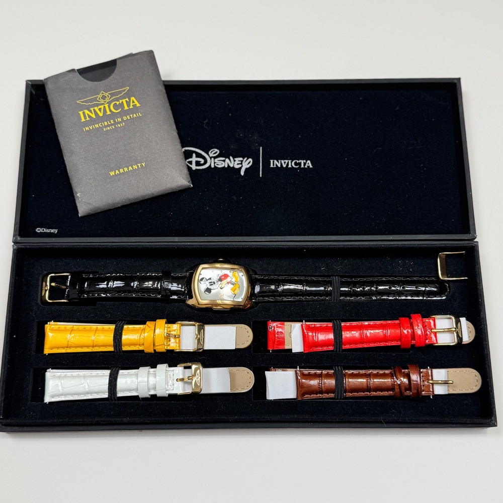 Invicta Disney Mickey Mouse Watch Women New Gold Limited Edition 24748 5 Straps